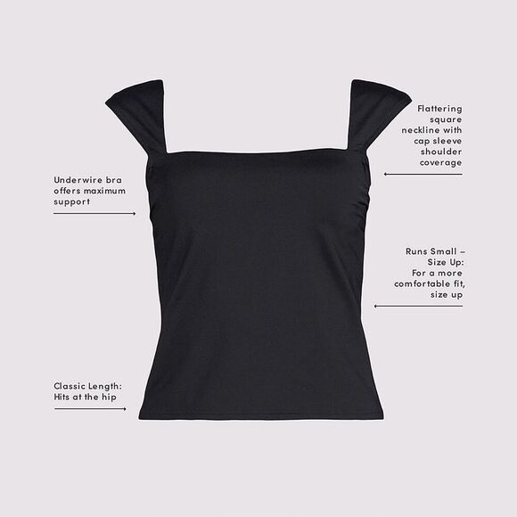 Land's End Plus Size square neck underwire Tankini top
Rich Olive Green Various - Picture 6 of 7